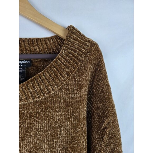 Wrangler Retro Womens Sweater Size XXL Brown Oversized Cropped Flared Sleeves - Picture 8 of 11